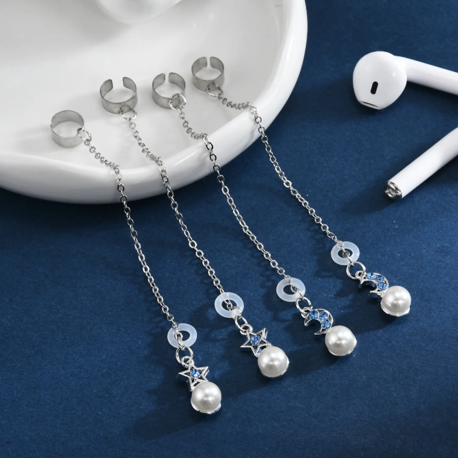 Gancho para pendientes antipérdida para Airpods, Clip para auriculares, correa, gancho para la oreja, soporte para Airpod, pendientes, cadena colgante - imagen 3