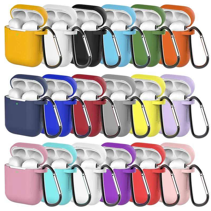 Funda para Apple AirPods 1a y 2.a generación, Funda para auriculares inalámbricos, accesorios para AirPods 2 1, cubierta anticaída y antipérdida con gancho