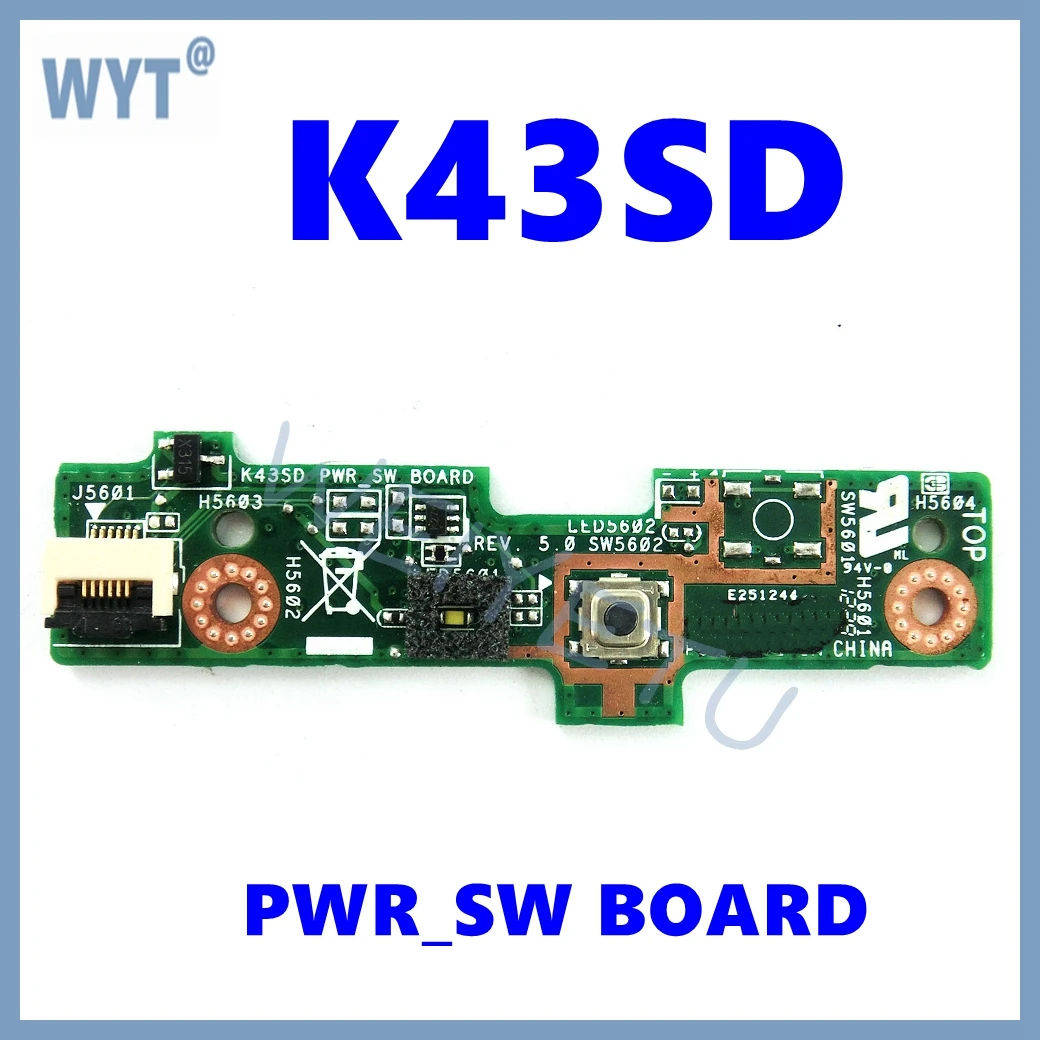 Placa K43SD IO/placa PWR_SW para ASUS K43 K43SV K43SD A43S X43S K43S K43SJ P43SJ K43E Audio para ordenador portátil USB2.0 IO placa JACK - imagen 3
