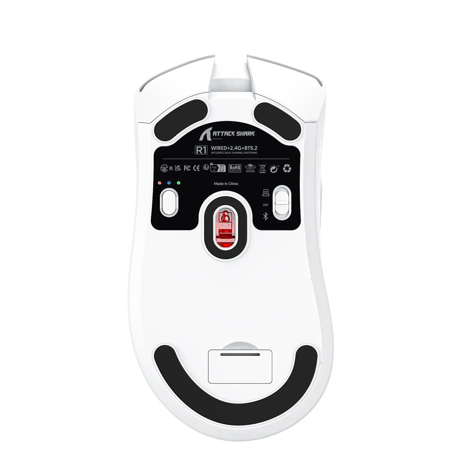 Ratón superligero R1, Bluetooth 2,4G, inalámbrico, para juegos, PixArt PAW3311, Sensor de juego, 6 DPI ajustables para juegos de oficina - imagen 2