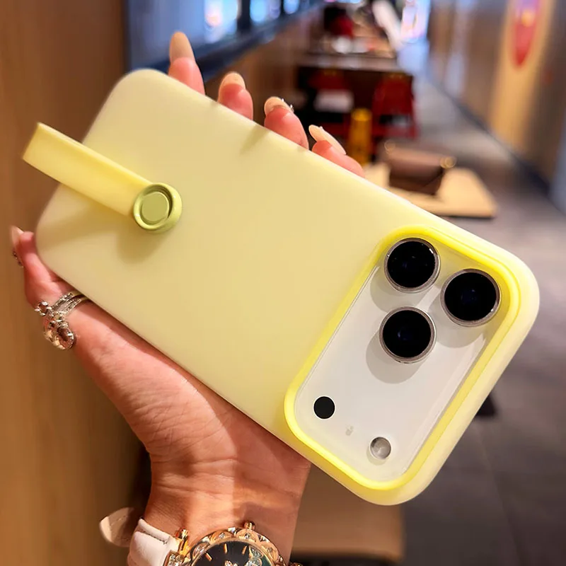 Funda de teléfono de silicona 2 en 1 Color caramelo para iPhone 17 16 15 14 13 12 11 Pro Max Air X XS XR 7 8 Plus 16e cubierta de cordón a prueba de golpes - imagen 2