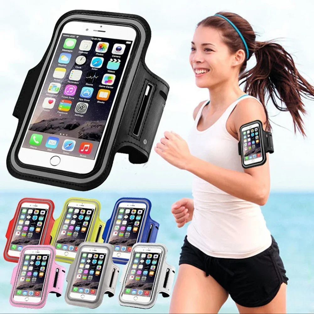 Brazalete para teléfono móvil de 5 pulgadas, soporte para teléfono inteligente para deportes al aire libre, bolsa para teléfono para correr en el gimnasio, fundas para Samsung y IPhone