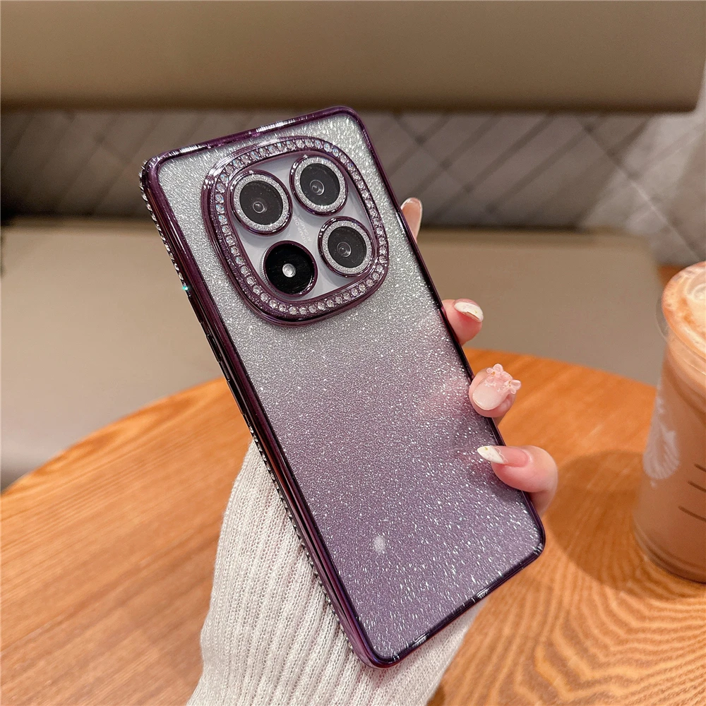 Funda de lujo con purpurina y diamantes de imitación para Xiaomi Remi Note 14 13 Pro Plus 12 11 10 Pro 11S 10S 14C 13C A3, funda de silicona suave - imagen 5