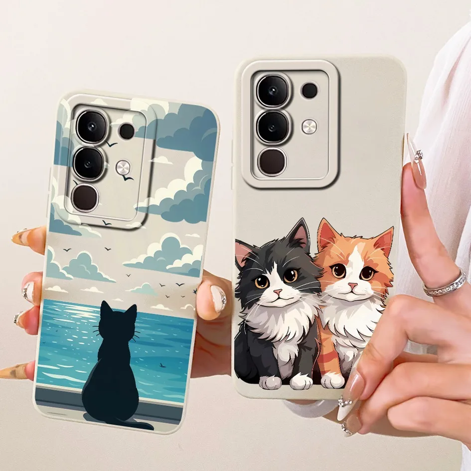 Para Vivo Y29 4G funda V2434 encantador gato dibujos animados suave caramelo silicona cubierta a prueba de golpes para Vivo T4x V2437 IQOO Z10x VivoY29 4G Shell - imagen 3