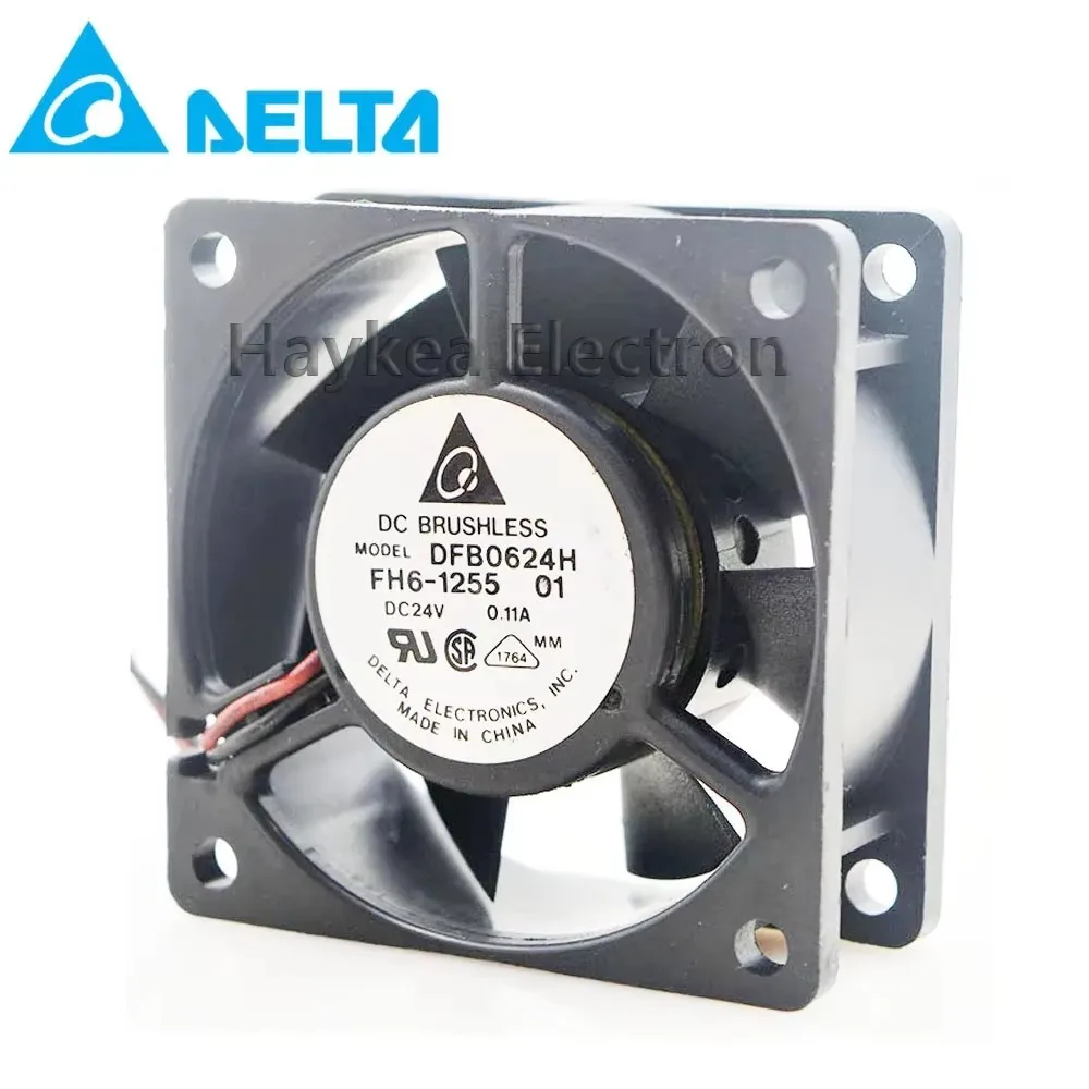 Para delta DFB0624H 24V 0.11A 6CM 6025 60X60X25MM ventilador de refrigeración ultrasilencioso inversor de 2 cables - imagen 3