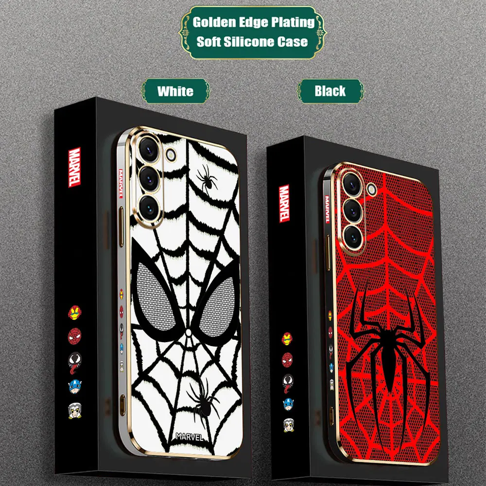 Marvel SpiderMan Web Eyes Logo Case para Samsung Galaxy Note Ultra 20 10 9 8 Plus A15 A14 A13 A05 S M62 M53 M51 M33 M32 M31