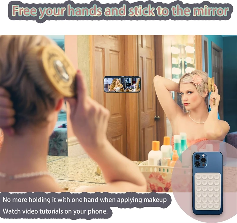 Funda de teléfono con succión de silicona manos libres soporte adhesivo fuerte para IPhone 15 14 13 12 16 Pro Max Plus Samsung S24 S23 contraportada - imagen 3