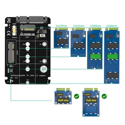 Adaptador M.2 NGFF y mSATA a SATA/USB 3.0