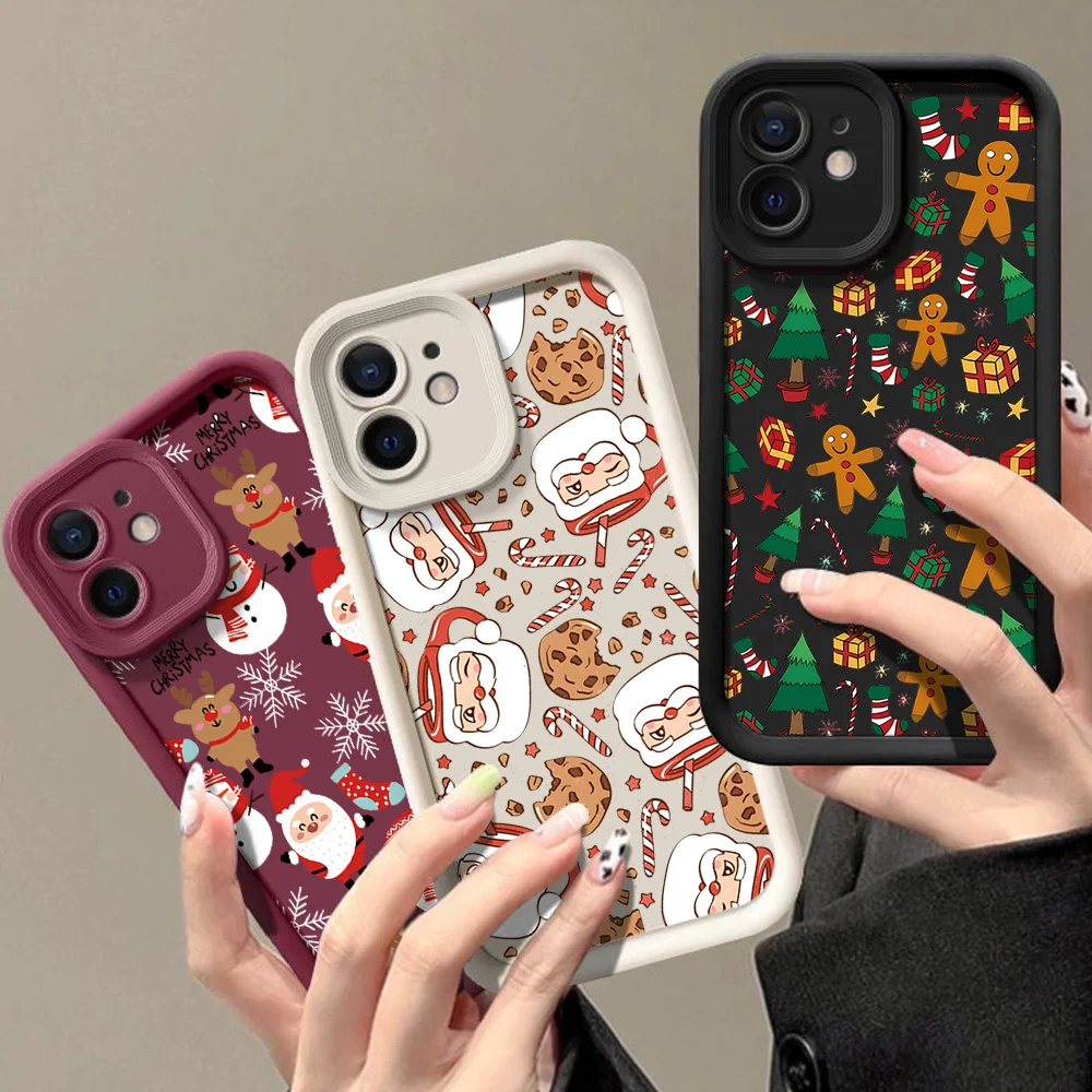 Funda de teléfono navideña con muñeco de nieve y alce de Papá Noel para Google Pixel 9 8 7 8A 7A Pro XL 4G 5G, funda trasera de silicona suave de TPU