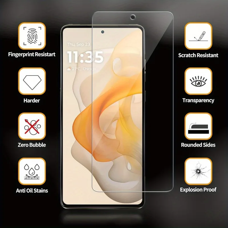 3 uds vidrio templado para Motorola G Series Moto G85 G86 Power G84 G82 Protector de pantalla a prueba de arañazos HD transparente dureza 9H - imagen 2