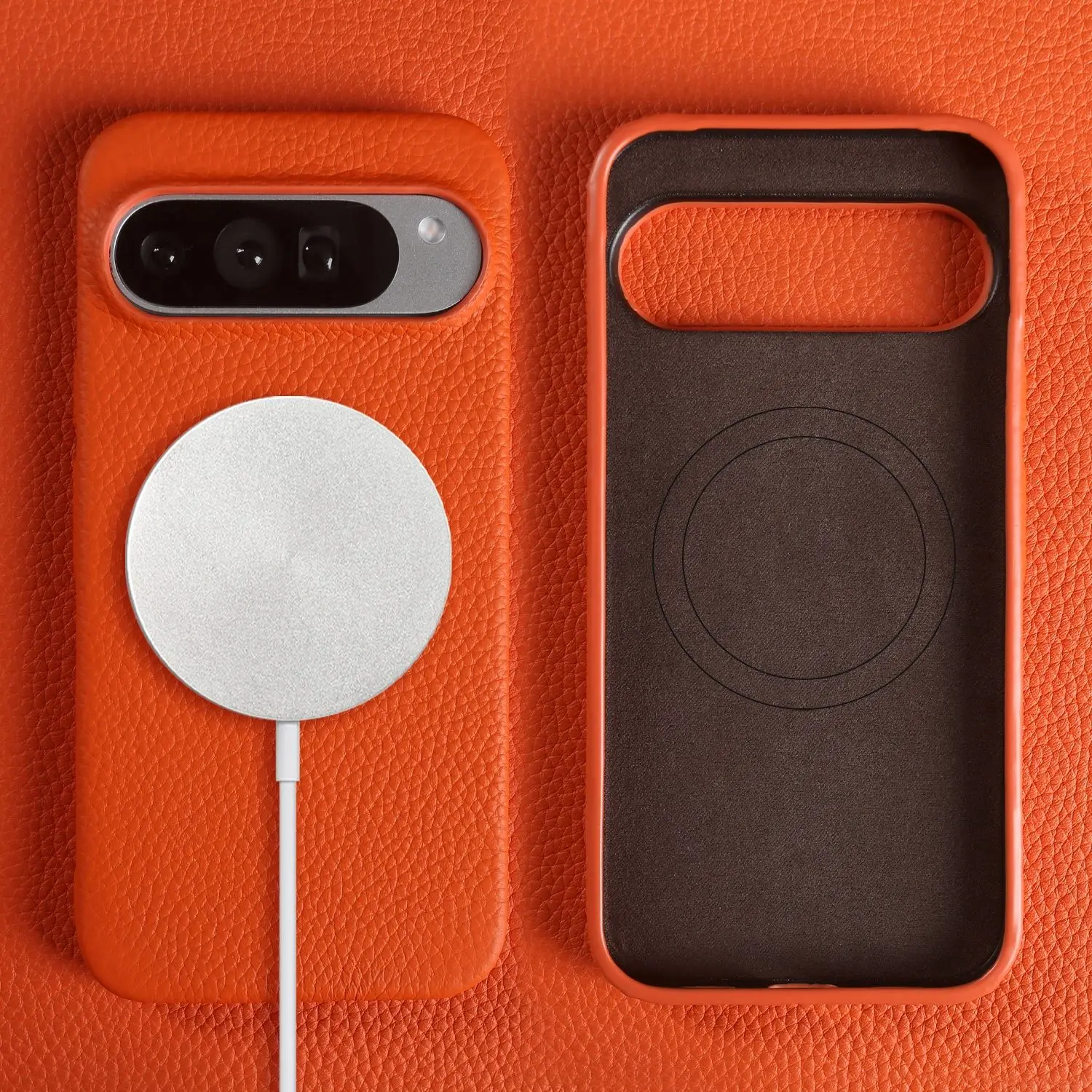 Funda de cuero genuino magnética de lujo para Google Pixel 10Pro 9 7A 8 6, fundas Magsafe con imán de protección completa, funda trasera a prueba de golpes - imagen 2