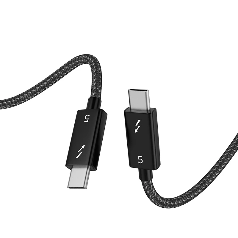 Thunderbolt 5 USB C a USB C Cable de datos de función completa carga rápida PD 240w 16K 60Hz salida de vídeo transmisión funcional de 80Gbps - imagen 5