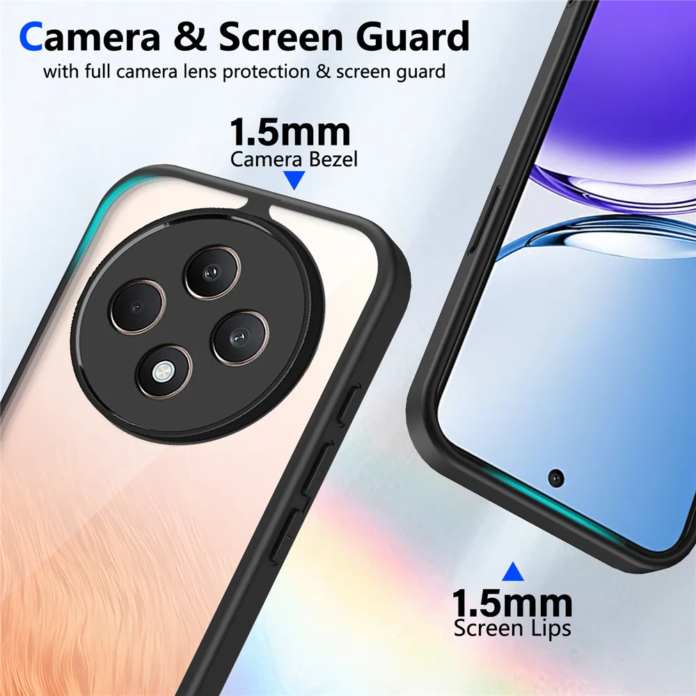 Reno 14F armadura a prueba de golpes funda de teléfono para Oppo Reno 14 Pro 5G 13F 12F 11F 13 12 11 Pro A91 cubierta dura transparente acrílica mate de lujo - imagen 4