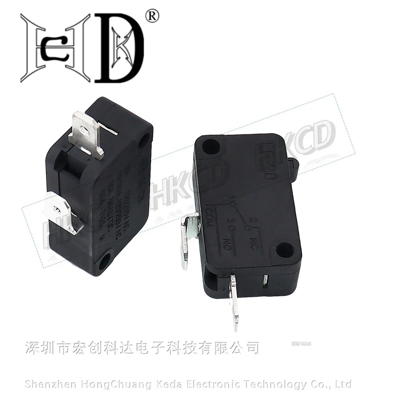 2 uds KW7 microinterruptor pequeño reinicio automático interruptor de límite de polea sin mango de 2 pines interruptor de viaje normalmente abierto - imagen 4