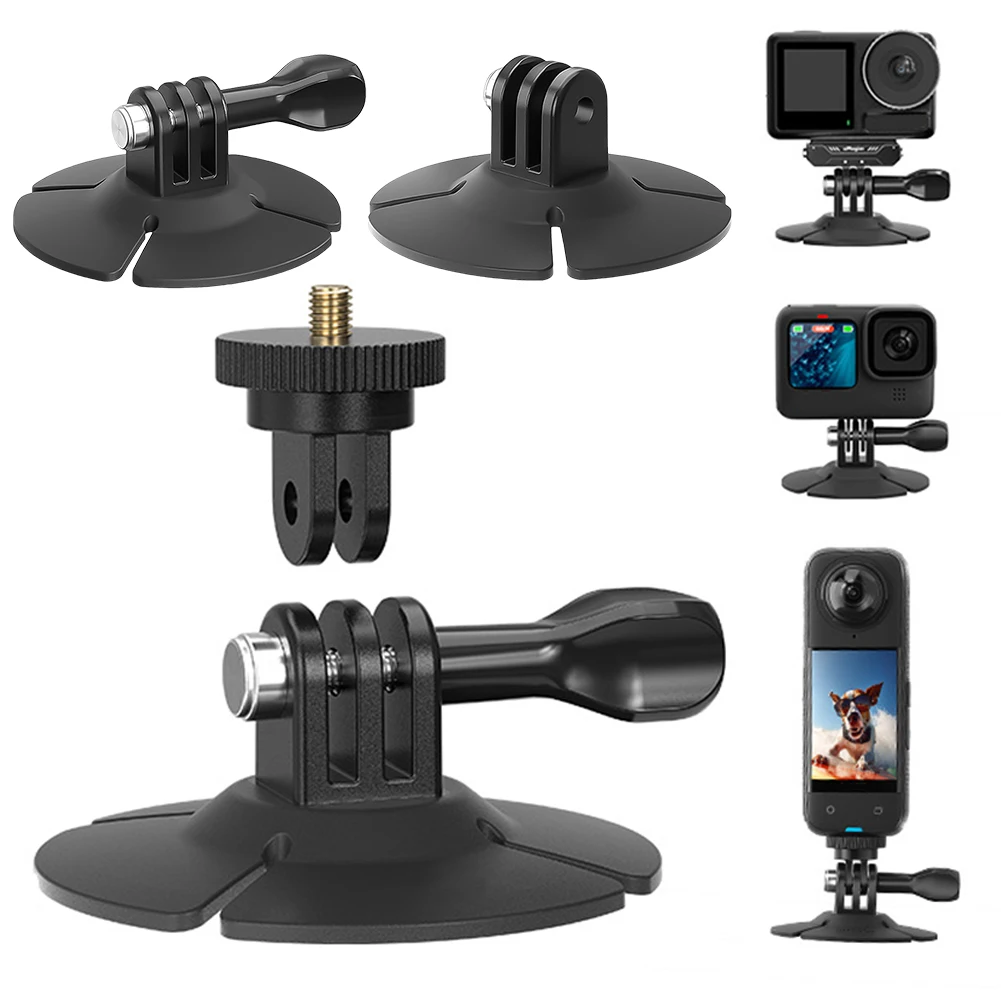 Soporte adhesivo de Base fija para Cámara de Acción GoPro, Kit de montaje plano curvo para casco de motocicleta, accesorios de cámara Insta360