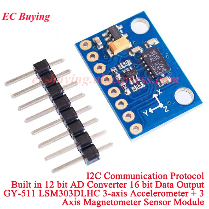 1-10Pcs GY-511 LSM303DLHC 3-Axis Electronic Compass Acceleration Accelerometer Three-axis Magnetometer Sensor Module LSM303