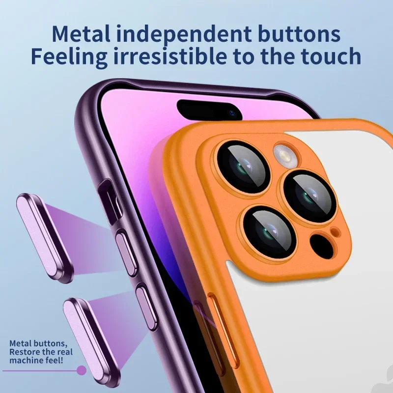 Funda de PC dura extraíble para IPhone, Protector de lente de cámara, cubierta de marco, IPhone 12, 13, 14, 15 Pro Max Plus, 15Pro, 14Pro, IPhone 15 - imagen 3