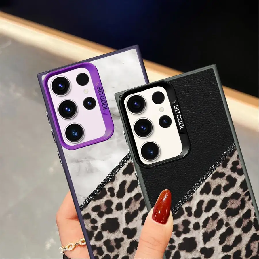 Funda trasera personalizada con estampado de leopardo para Samsung Galaxy S21 S23 S20 Plus S25 S24 FE S23 Note 20 Ultra S22 - imagen 3