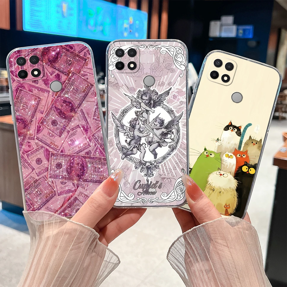 Para Oppo A35 A15 A15S Funda encantadora astronauta suave delgada TPU transparente Funda de teléfono de silicona para Oppo A 35 A 15 Funda ligera - imagen 4