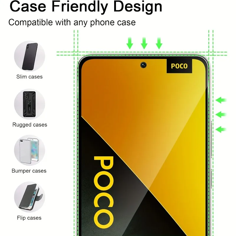 2 uds vidrio templado con 2 uds película de lente de cámara para Xiaomi Poco M7 Pro M6 Plus M5 M4 M3 Pro F7 F6 F5 F4 Pro vidrio - imagen 2