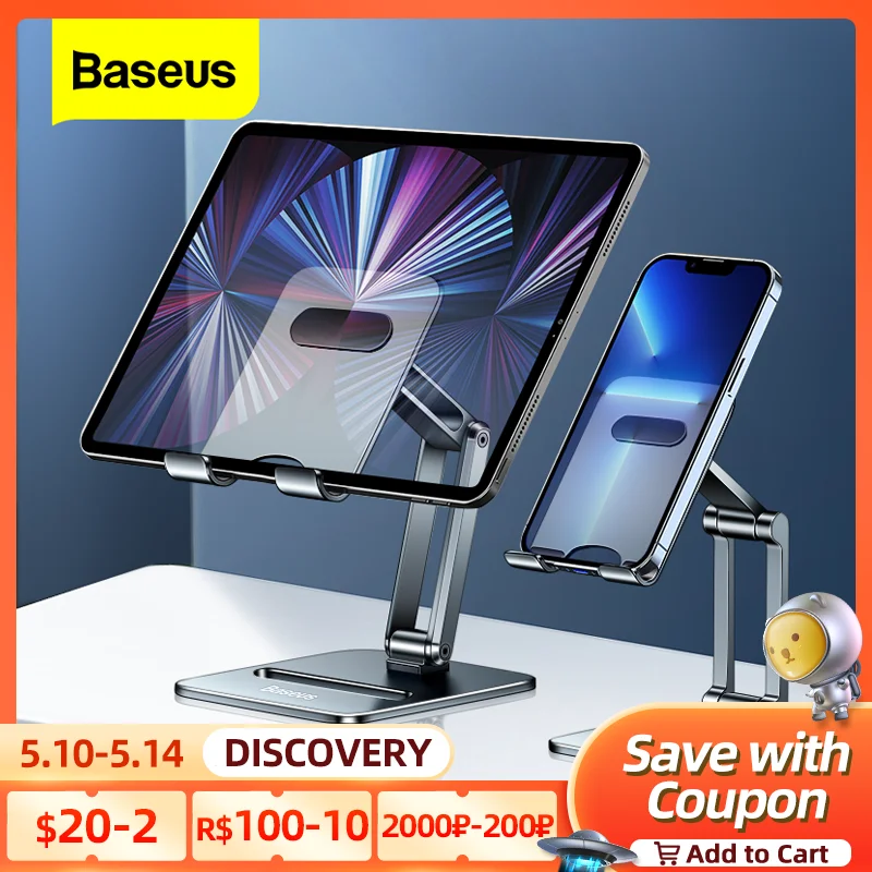 Soporte Escritorio Baseus Metal - Vista principal del soporte plegable