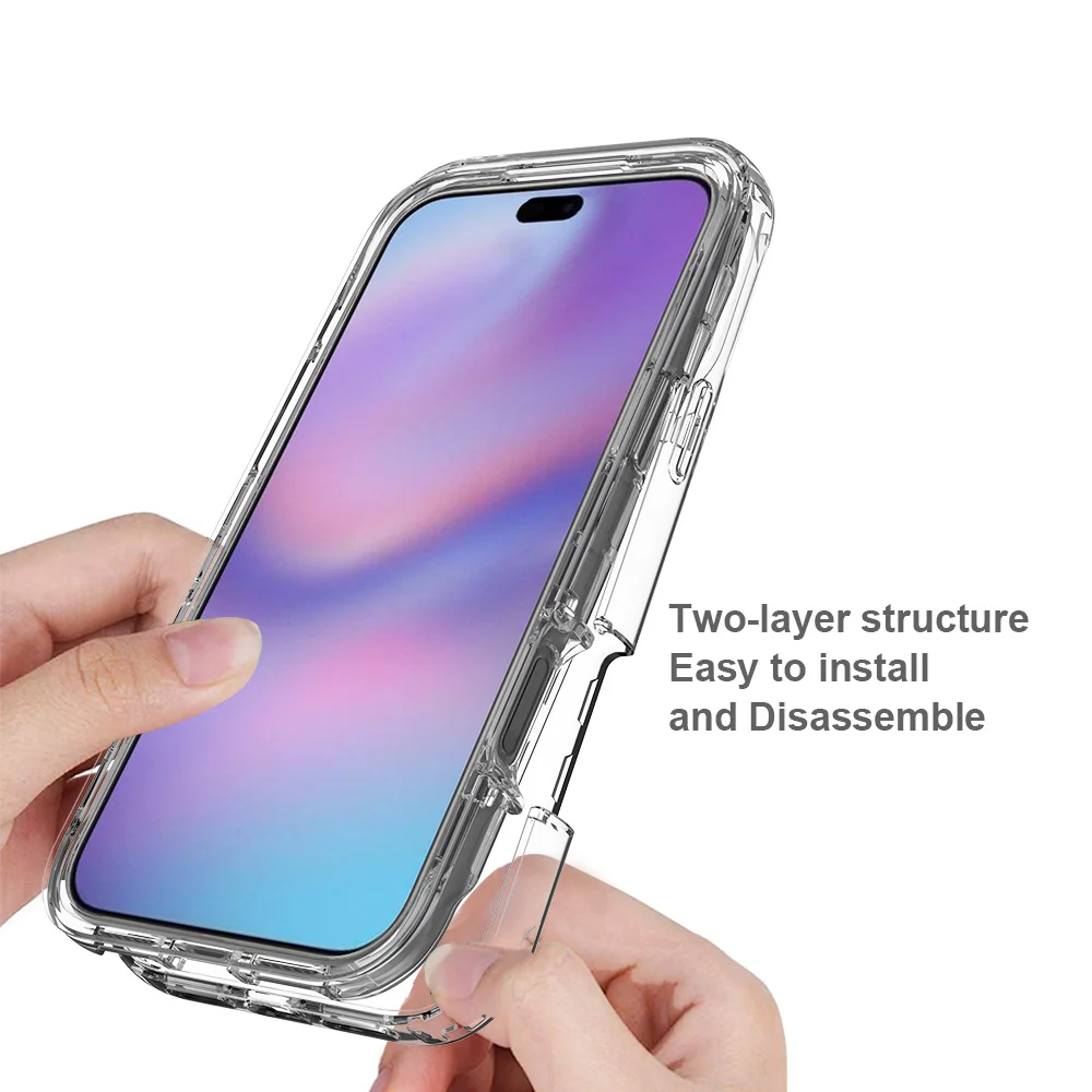 Protección de cuerpo completo gradiente parachoques transparente funda para iPhone 17 16 15 14 13 12 11 Pro Max Air Plus X XR XS cubierta a prueba de golpes - imagen 3