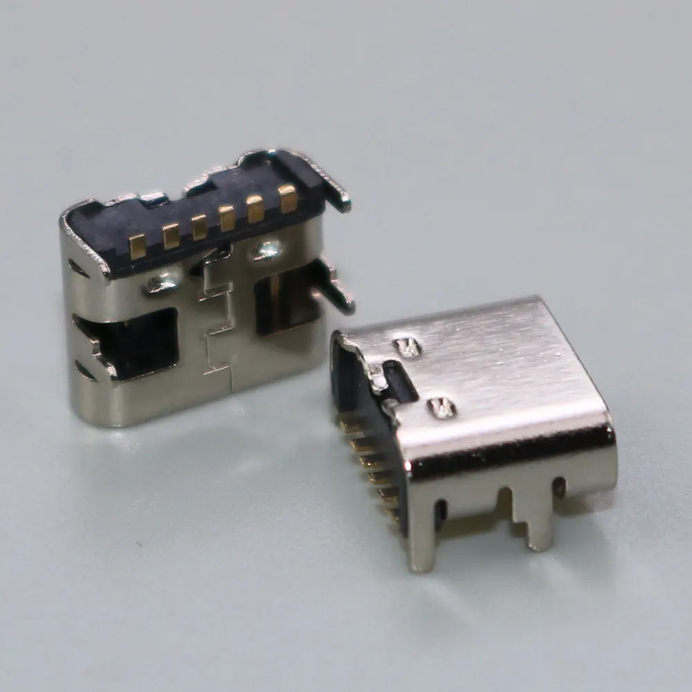 Conector tipo C DIP SMT de 6 pines, conector hembra de transferencia de datos, Terminal de teléfono, Notebook, ordenador portátil, carga trasera, 10 unidades - imagen 2