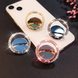 Soporte de Anillo para Móvil con Espejo y Pedrería Brillante