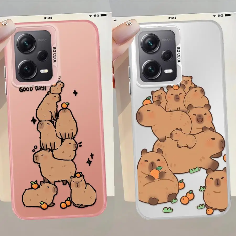 Funda trasera bonita de dibujos animados de capibara para Xiaomi Mi 12T Pro 13T 11 Lite