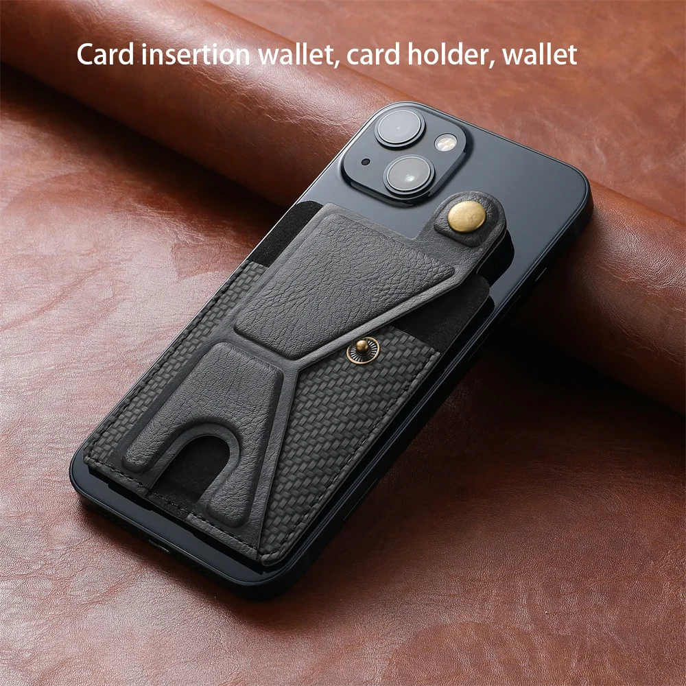 Cartera de cuero con soporte ajustable para teléfono, tarjetero de bolsillo, tarjetero, funda para teléfono - imagen 3