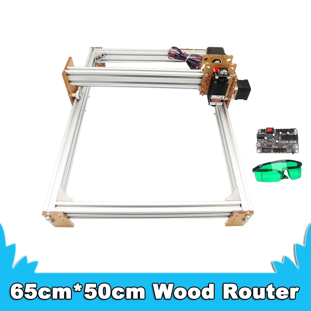 Máquina de grabado CNC 6550 de 2 ejes, área de trabajo, 65x50cm, Control TTL PMW, grabador láser de 20w, máquina cortadora de madera acrílica de cuero DIY