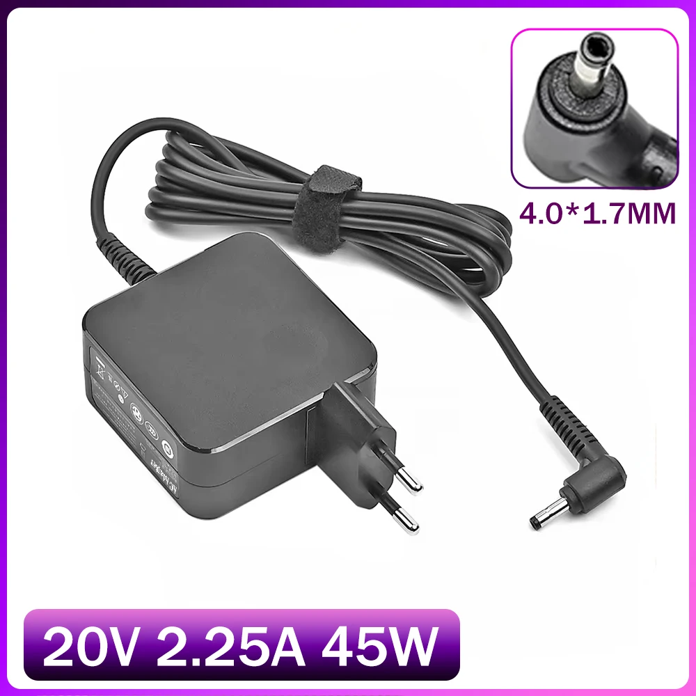 Cargador adaptador para ordenador portátil, 20V, 2,25a, 45W, 4,0x1,7 MM, para Lenovo YOGA 310 510 520 710 MIIX5 7000 Air 12 13 ideapad 320 100 110 N22 N42