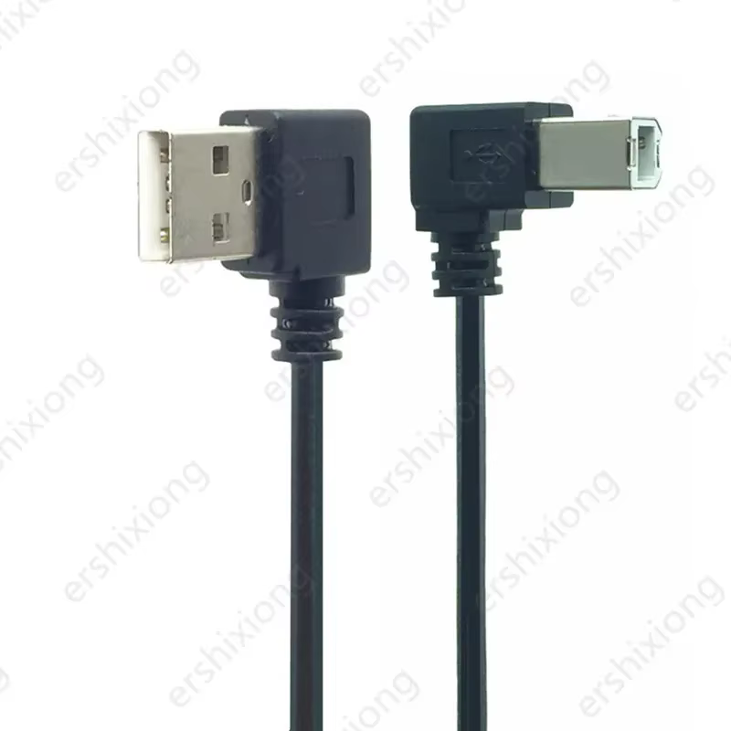 USB 2,0 tipo A macho a USB B macho tipo B BM escáner de impresora de ángulo recto 90 grados 0,5 M 1M cable de 90 grados 50cm BM Cable en ángulo - imagen 2