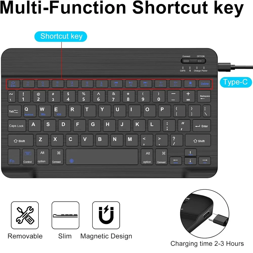 Funda para Samsung Galaxy Tab S7 S8 S9 de 11 pulgadas, funda para teclado para Samsung Galaxy Tab S9FE S10 FE de 10,9 pulgadas con estuche y portalápices - imagen 5