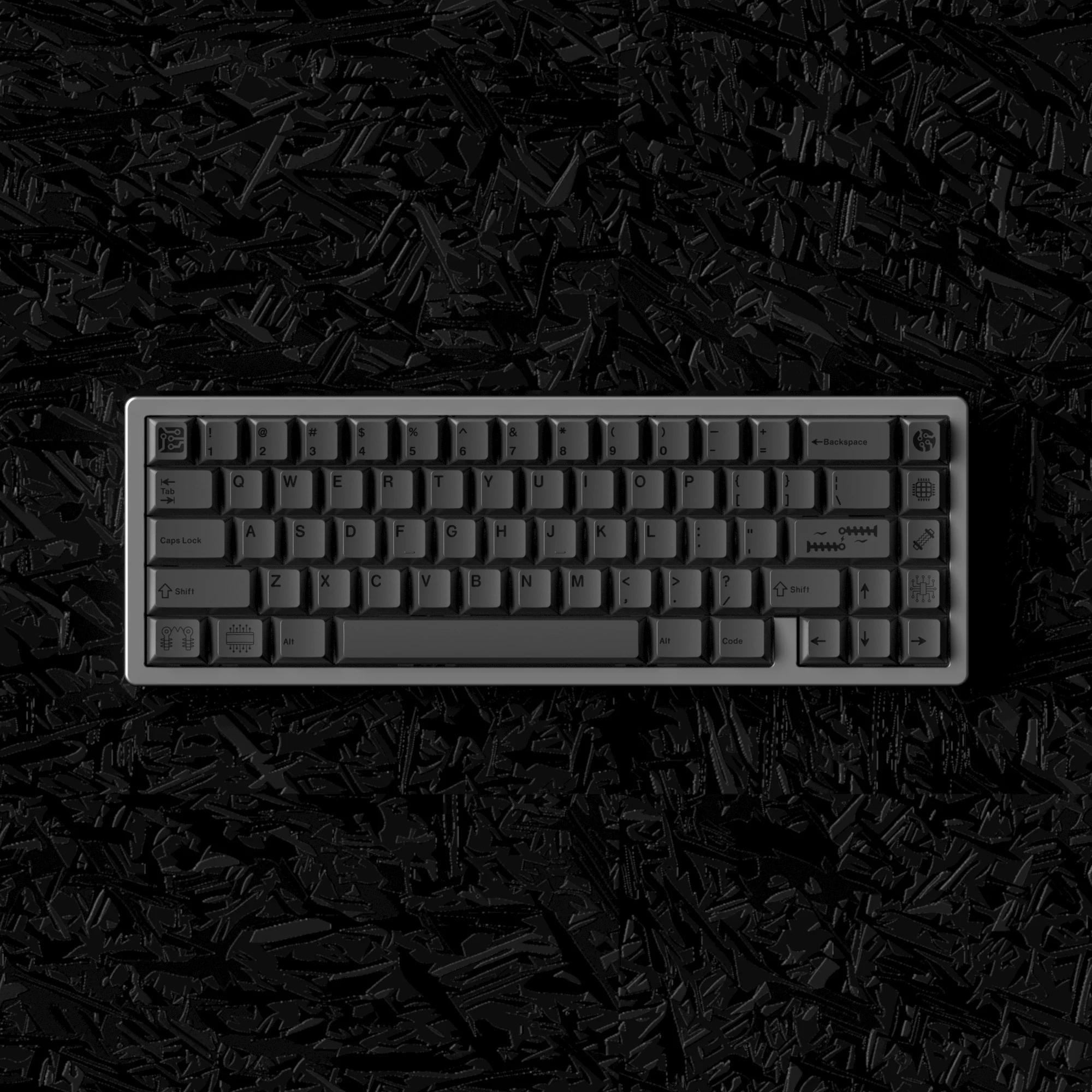 JKDK Studio GMK Dark Matter Keycaps, Minimall Black PBT Dye Subbed Key Cap, Cherry Profile, 68, 980, 75, 87, diseños - imagen 2