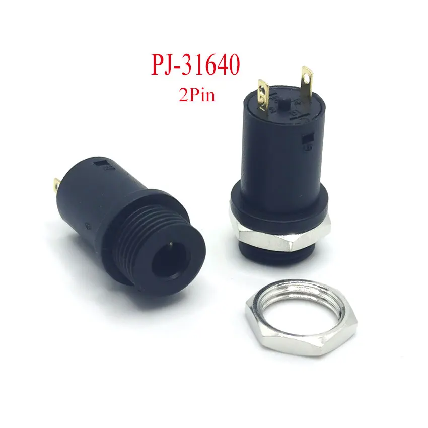 Enchufe hembra estéreo de La serie PJ con tornillo 3,5, Conector de Audio para auriculares 3P 4P de doble canal Vertical 3,5, 392mm, 1 unidad - imagen 3