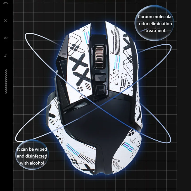 La pegatina antideslizante para ratón es aplicable para Logitech G502, piel de lagarto absorbente de sudor, pegatina protectora antisudor y antidesgaste - imagen 4