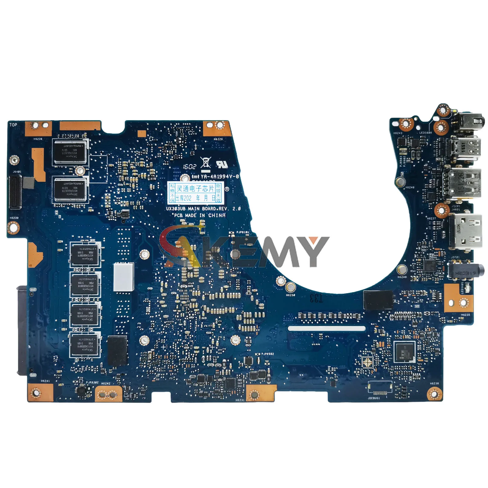 Placa base para ordenador portátil UX303UB para ASUS ZenBook U303UB UX303U U303UA UX303UB BX303U U3000 con CPU I3 I5 I7 100% pruebas OK - imagen 2