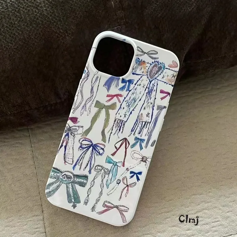 Clmj-funda de teléfono con lazo INS coreano para iPhone 16, 15, 14, 13, 12, 11 Pro Max, XS, XR, XSMax 6, 7, 8 Plus, cubierta dura HD brillante Vintage para PC - imagen 3