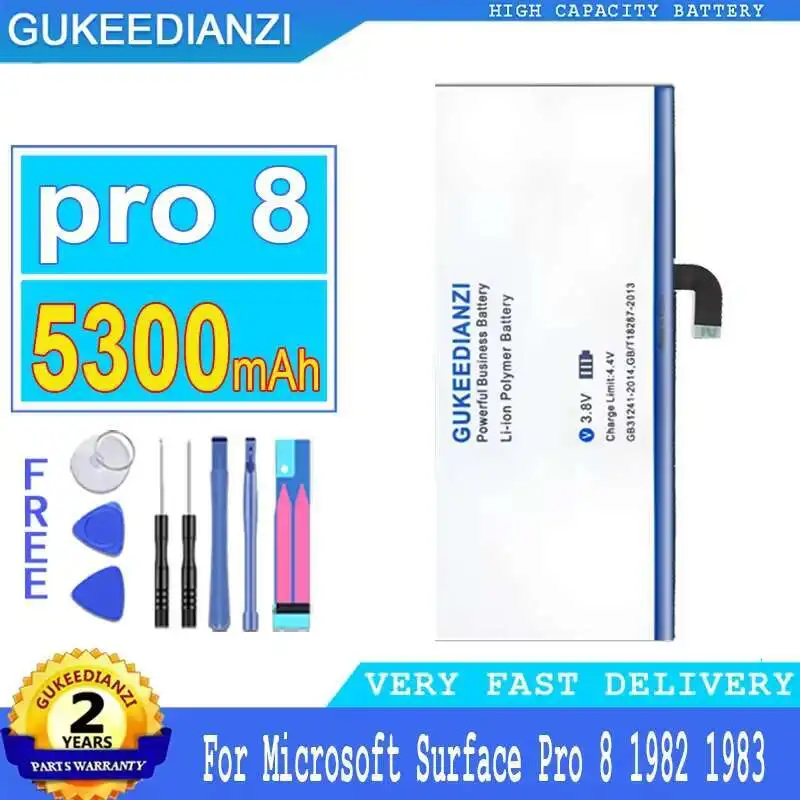Carga rápida para Microsoft Surface Pro 8 Pro8 1982 1983 Series Tablet 8 96BTA016H 96BTA015H 5300mAh batería del ordenador portátil