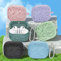 Funda para Samsung Galaxy Buds 3(2024), carcasa de silicona líquida con diseño de flores talladas, Capa suave para Galaxy Buds3/3pro, nueva