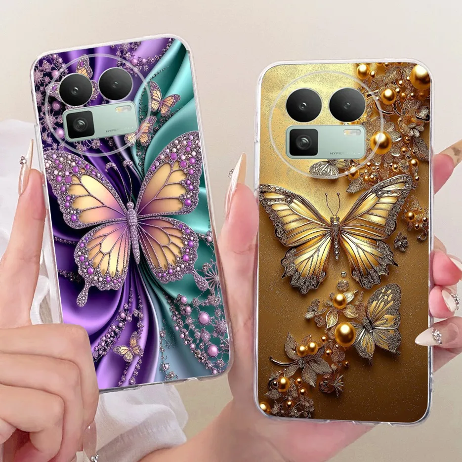 Para Realme GT 8 Pro funda RMX5210 elegante mariposa cubierta pintada suave funda de teléfono delgada para Realme GT8 Pro GT8Pro RealneGT8 Fundas