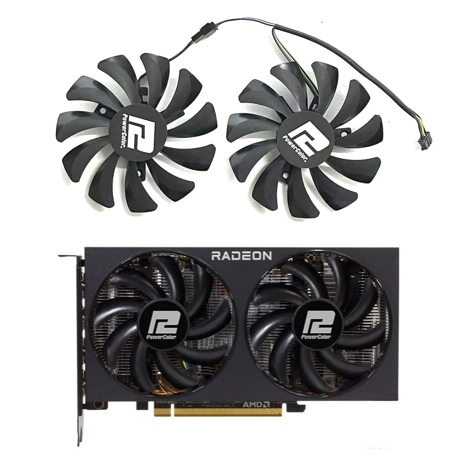 Tarjeta gráfica versi de competición de caza, 85MM, 4 pines, adecuada para POWERCOLOR RX 5700 XT 6500XT 6600 6600XT 5700XT 6700XT - imagen 2