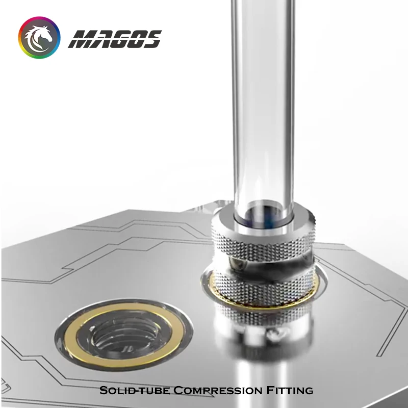 Kit de montaje de tubo duro para conector de compresión dura PETG acrílico OD14mm para refrigeración por agua de computadora, paquete de 4 o 8 Uds. - imagen 5