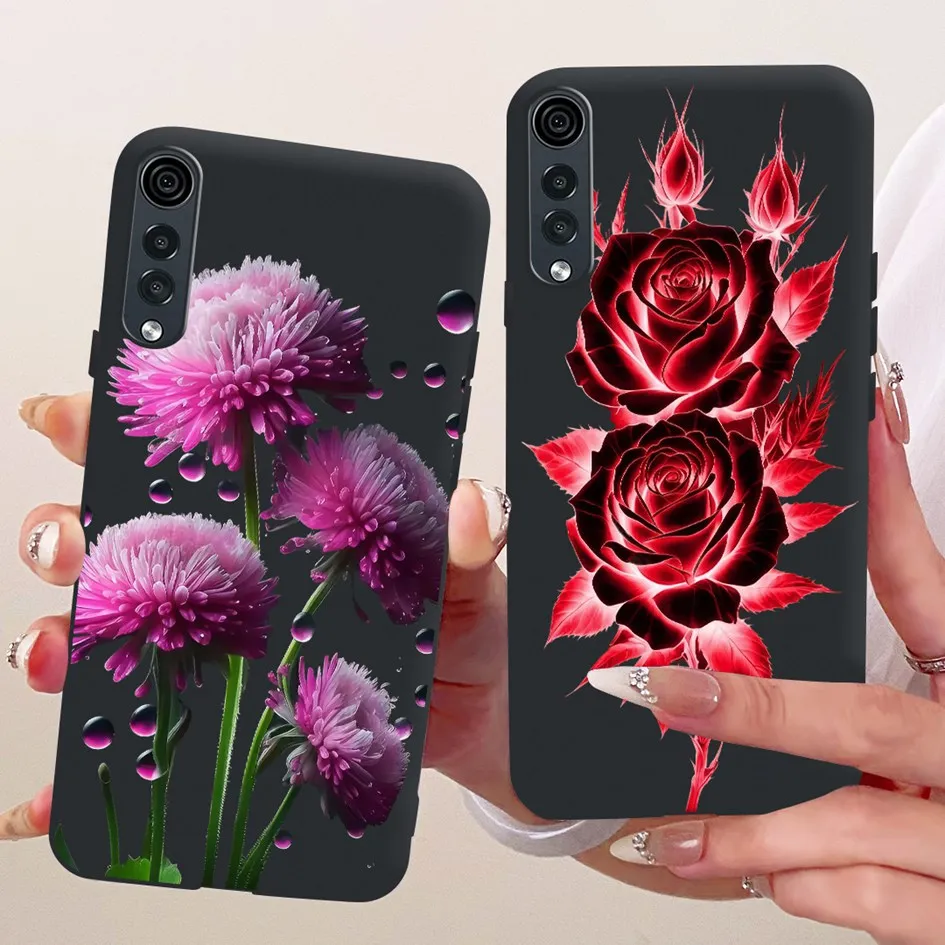 Para LG funda de terciopelo LMG910EMW Popular flor suave funda de silicona a prueba de golpes para LG Velvet 5G UW LM-G900N Coque en LGVelvet Fundas - imagen 2