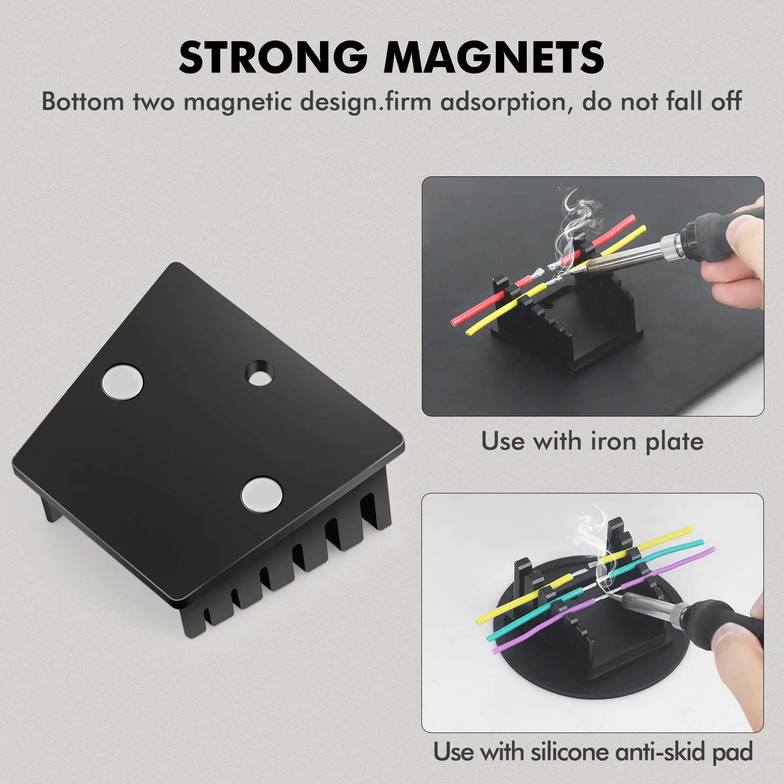 NEWACALOX-accesorio de alambre de soldadura de Metal, Base de imán de dos ventosas, almohadilla de silicona, abrazadera de mesa de soldadura, herramienta de placa Base de soldadura - imagen 3