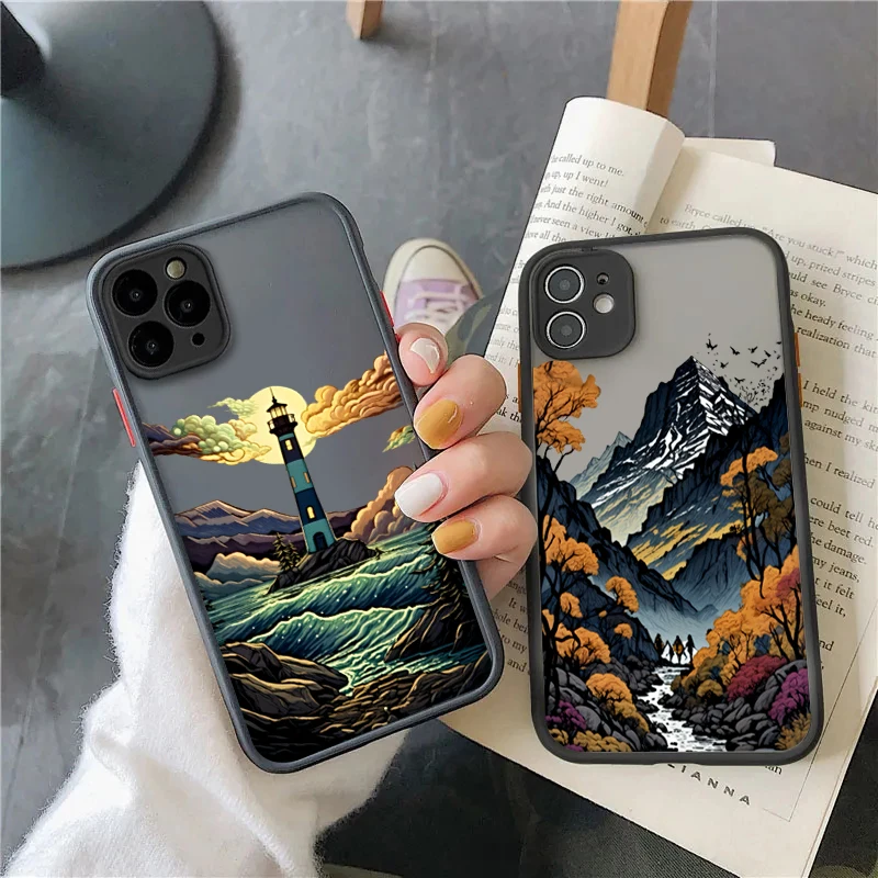 Funda para Xiaomi 13T Pro Mi 14 13 12 11 Lite5G NE 12T Poco X5 X3 F5 X6 M6 F6 Pro 4G paisaje de amanecer hermosa cubierta de río de montaña - imagen 2