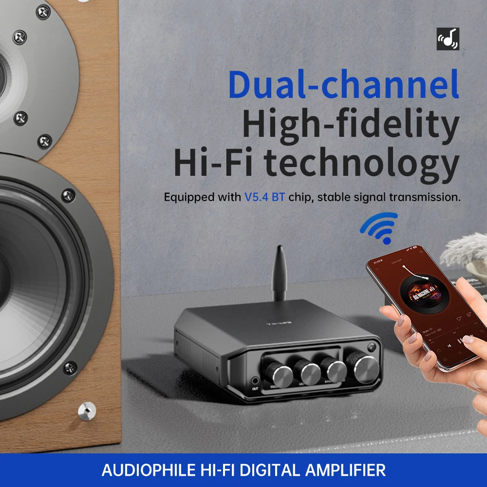 YS-LP3 TPA3116 amplificador Clase D Bluetooth 5,4 2,0 canales 50Wx2 amplificador de Audio estéreo HiFi amplificador Digital volumen ajustable - imagen 3
