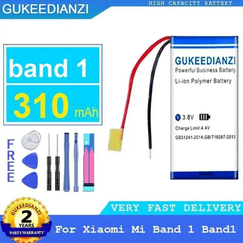 Fuente de alimentación confiable de repuesto Premium de 310Mah para batería de reloj Xiaomi MI Band 1 Band1
