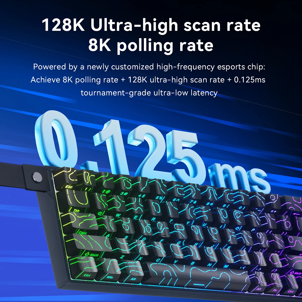 AJAZZ AK680 V2 teclado para juegos con interruptor magnético RGB 8000Hz tasa de orolling 0,01mm teclado mecánico con cable de disparo rápido - imagen 2